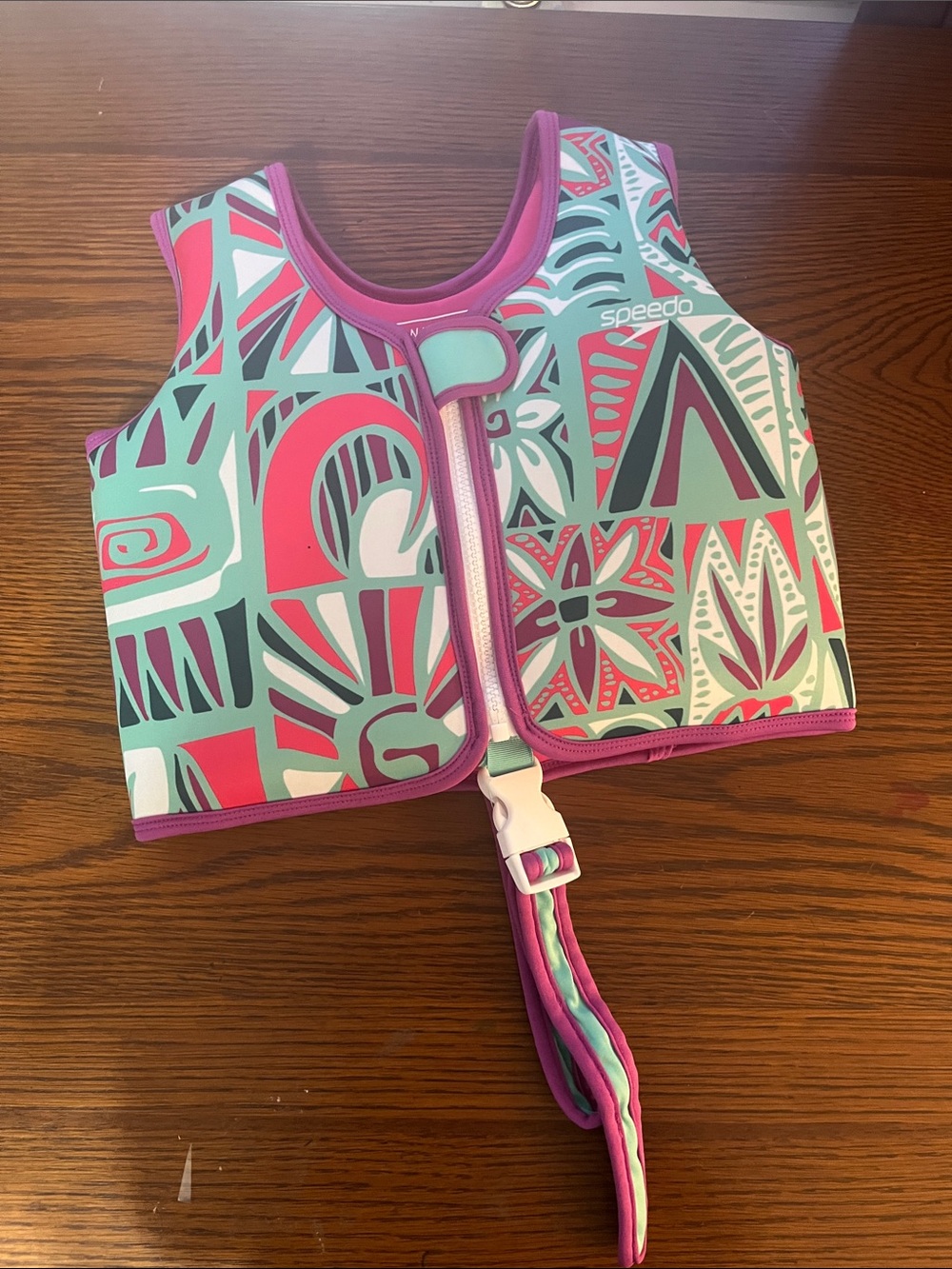 Speedo Girls' Teal & Pink Swim Vest
